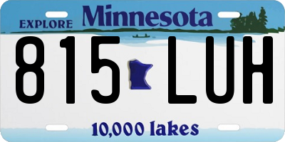 MN license plate 815LUH