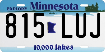 MN license plate 815LUJ