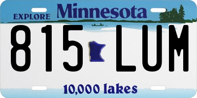 MN license plate 815LUM
