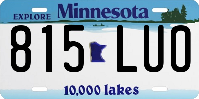 MN license plate 815LUO