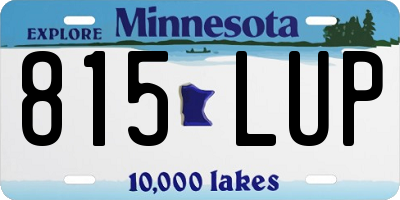 MN license plate 815LUP