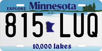 MN license plate 815LUQ