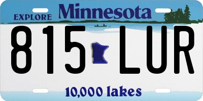 MN license plate 815LUR