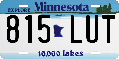 MN license plate 815LUT