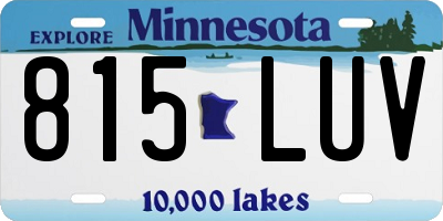 MN license plate 815LUV