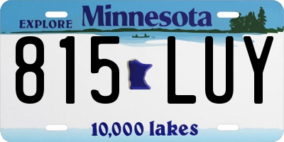 MN license plate 815LUY