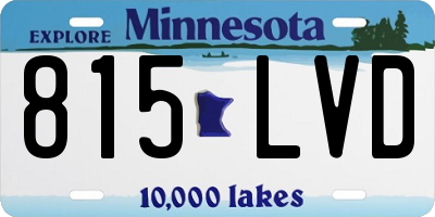 MN license plate 815LVD