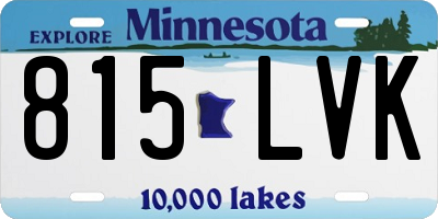 MN license plate 815LVK