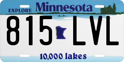 MN license plate 815LVL