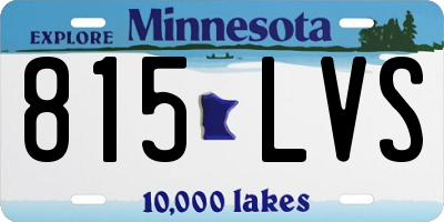 MN license plate 815LVS
