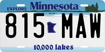 MN license plate 815MAW