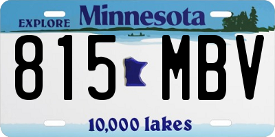MN license plate 815MBV
