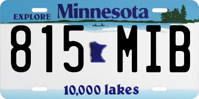 MN license plate 815MIB