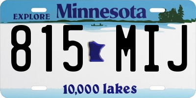 MN license plate 815MIJ