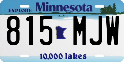 MN license plate 815MJW