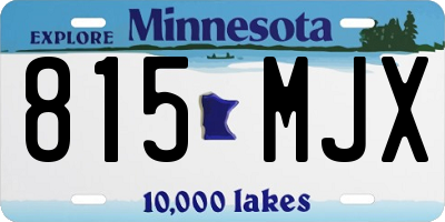 MN license plate 815MJX