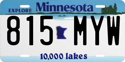 MN license plate 815MYW