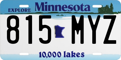 MN license plate 815MYZ