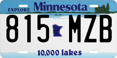 MN license plate 815MZB