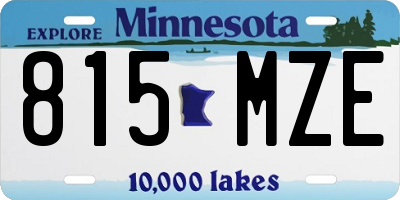 MN license plate 815MZE