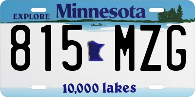 MN license plate 815MZG