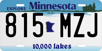 MN license plate 815MZJ