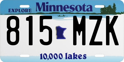 MN license plate 815MZK