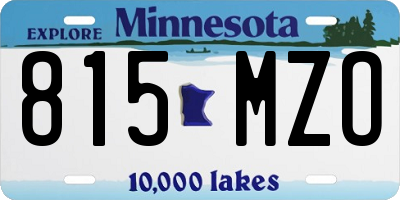 MN license plate 815MZO