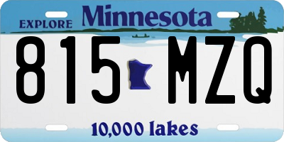 MN license plate 815MZQ