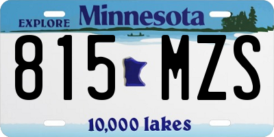 MN license plate 815MZS