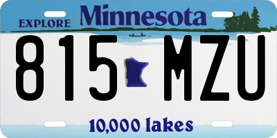 MN license plate 815MZU