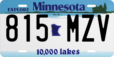 MN license plate 815MZV