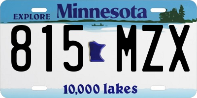 MN license plate 815MZX