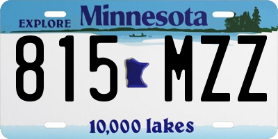 MN license plate 815MZZ