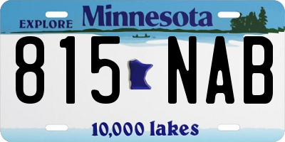 MN license plate 815NAB