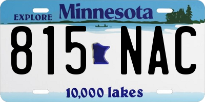 MN license plate 815NAC