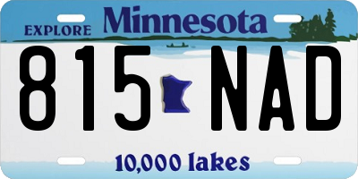 MN license plate 815NAD