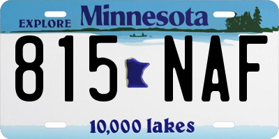 MN license plate 815NAF