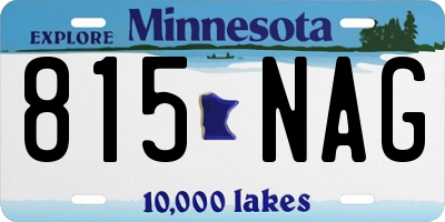 MN license plate 815NAG