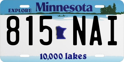 MN license plate 815NAI