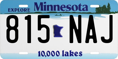 MN license plate 815NAJ