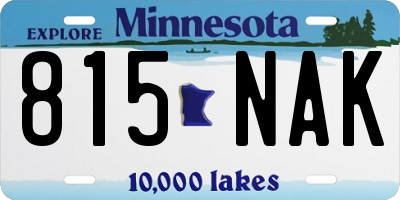MN license plate 815NAK