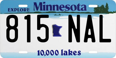 MN license plate 815NAL