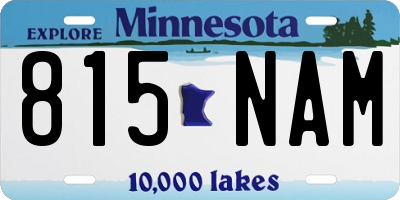 MN license plate 815NAM