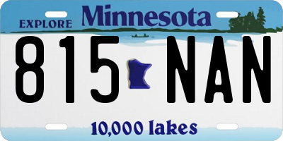 MN license plate 815NAN
