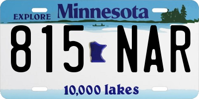 MN license plate 815NAR