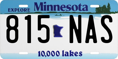 MN license plate 815NAS