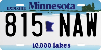 MN license plate 815NAW