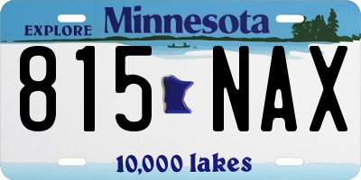 MN license plate 815NAX
