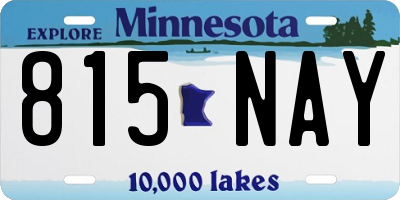 MN license plate 815NAY